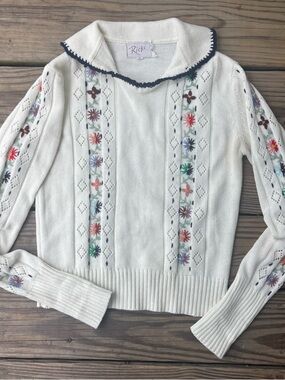 VTG 1960s Embroidered Floral Sweater